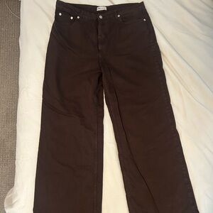 Zara Brown Wide Leg Jeans